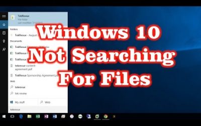 Windows 10 Start Menu Not Searching for Files