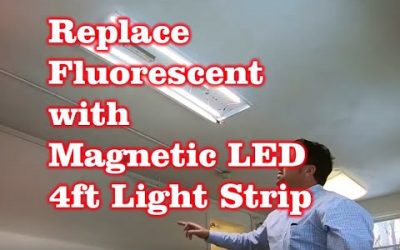 Review and Install of Amazon 4FT Magnetic LED Retrofit Kit to Replace Fluorescent Lights